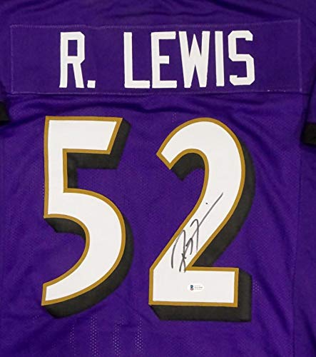 Ray Lewis Autographed Purple Pro Style Jersey - Beckett W Auth *2 - Image 3