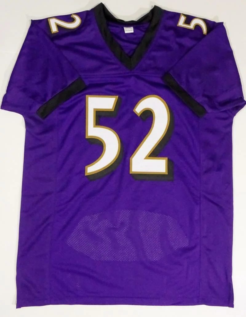 Ray Lewis Autographed Purple Pro Style STAT Jersey - JSA W Auth *2 - Image 6