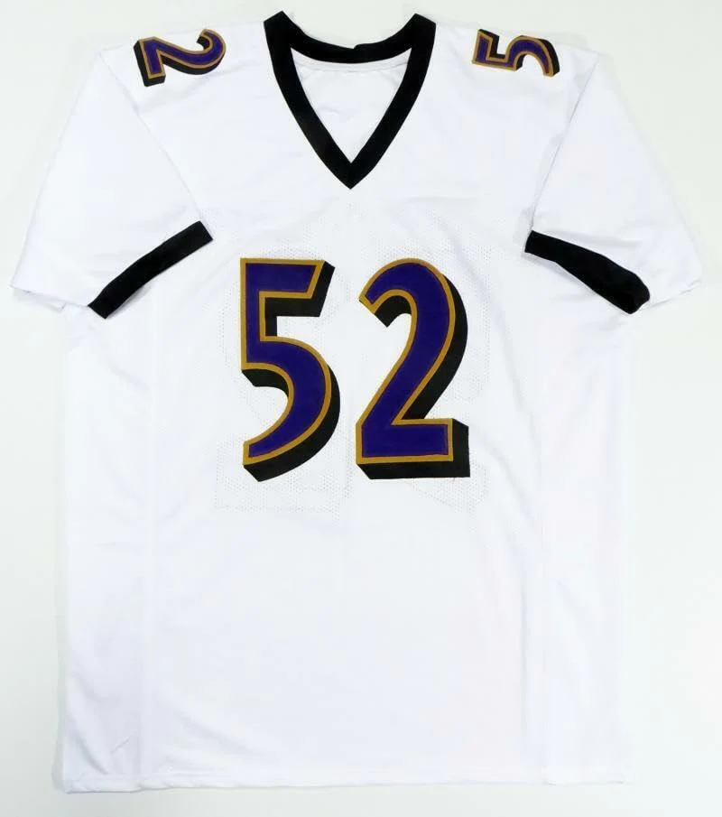Ray Lewis Autographed White Pro Style Jersey - Beckett Auth *2 - Image 5