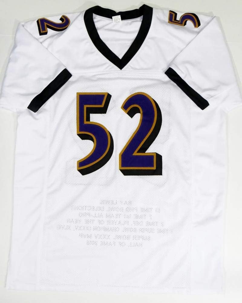 Ray Lewis Autographed White Pro Style STAT Jersey - JSA W Auth *2 - Image 2