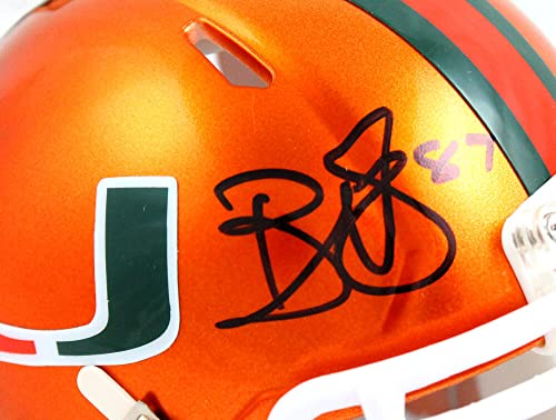 Reggie Wayne Autographed Miami Hurricanes Flash Speed Mini Helmet-Beckett W Hologram Black - Image 3