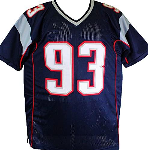 Richard Seymour Autographed Blue Pro Style Jersey- Beckett W Black - Image 2