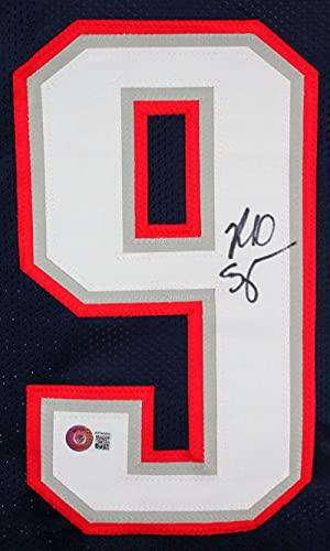 Richard Seymour Autographed Blue Pro Style Jersey- Beckett W Black - Image 3