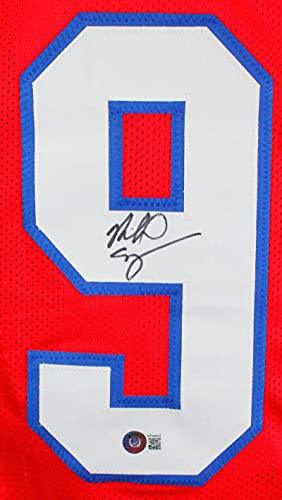 Richard Seymour Autographed Red Pro Style Jersey- Beckett W Black - Image 3