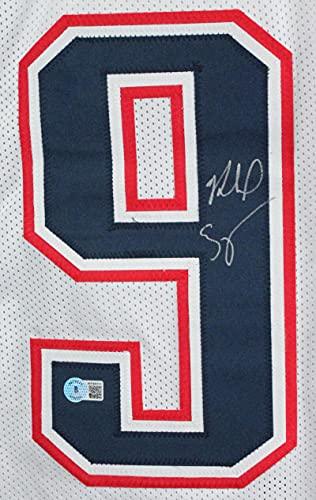 Richard Seymour Autographed White Pro Style Jersey- Beckett W Silver - Image 3
