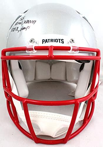Richard Seymour Signed Patriots Authentic FS Speed Helmet W/Insc- Beckett W Blk - Image 4