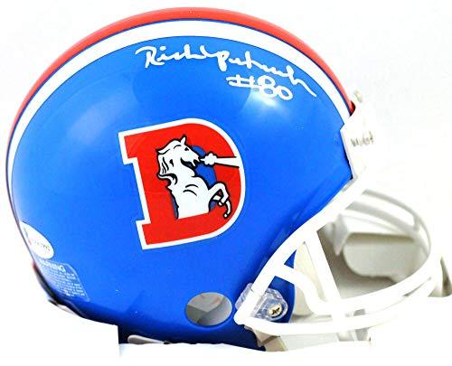 Rick Upchurch Autographed Denver Broncos 75-96 TB Mini Helmet - Beckett W Auth White