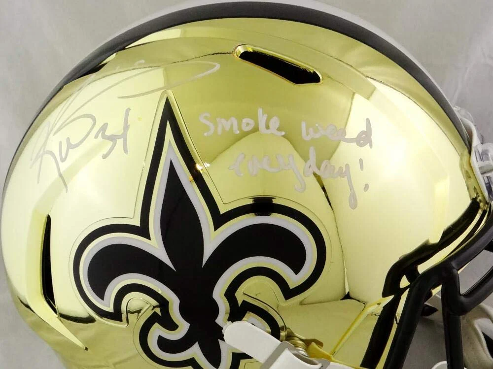 Ricky Williams Autographed Saints Chrome F/S Helmet w/SWED- JSA W Auth White - Image 2