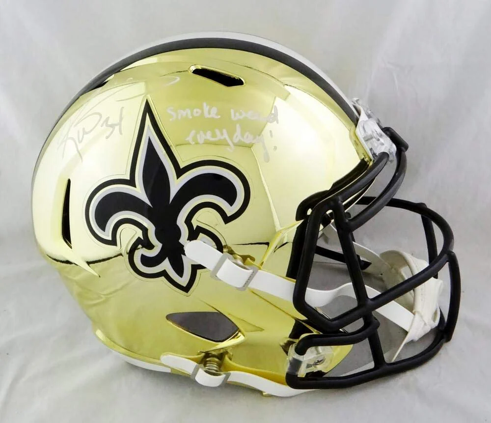 Ricky Williams Autographed Saints Chrome F/S Helmet w/SWED- JSA W Auth White - Image 3