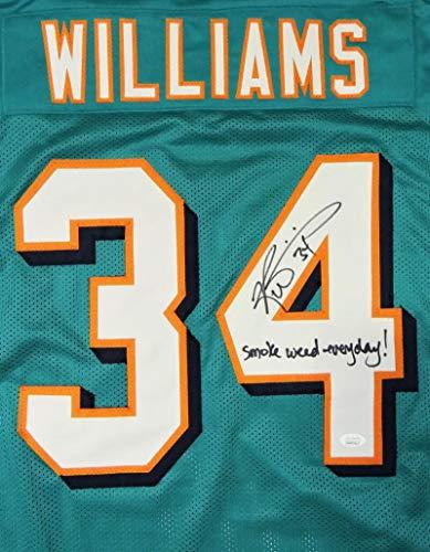 Ricky Williams Autographed Teal Pro Style Jersey w/Smoke Weed Insc - JSA W Auth 4 - Image 3