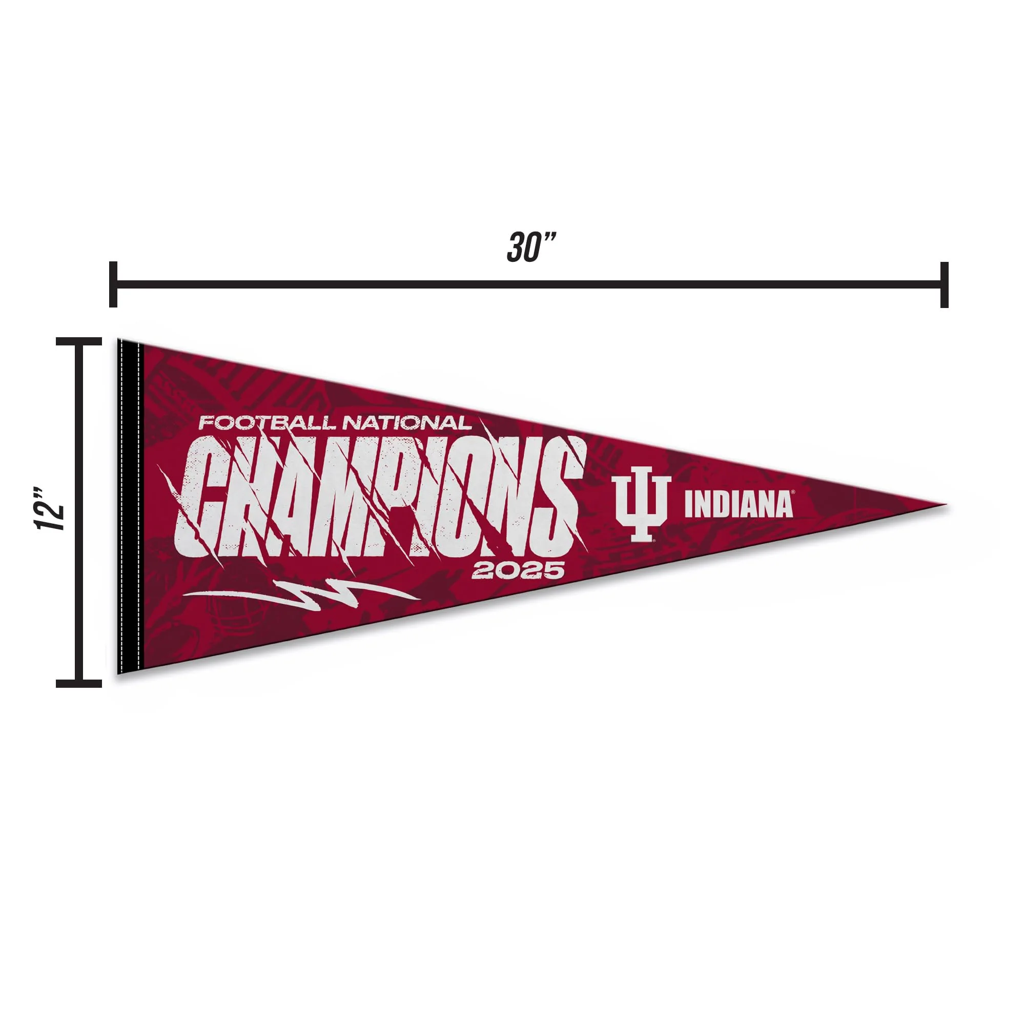 Rico Industries NCAA Indiana Hoosiers 2026 Football National Champions 12" x 30" Felt Wall Décor Pennant - Great for Home/Bed Room/Man Cave Décor - Image 2