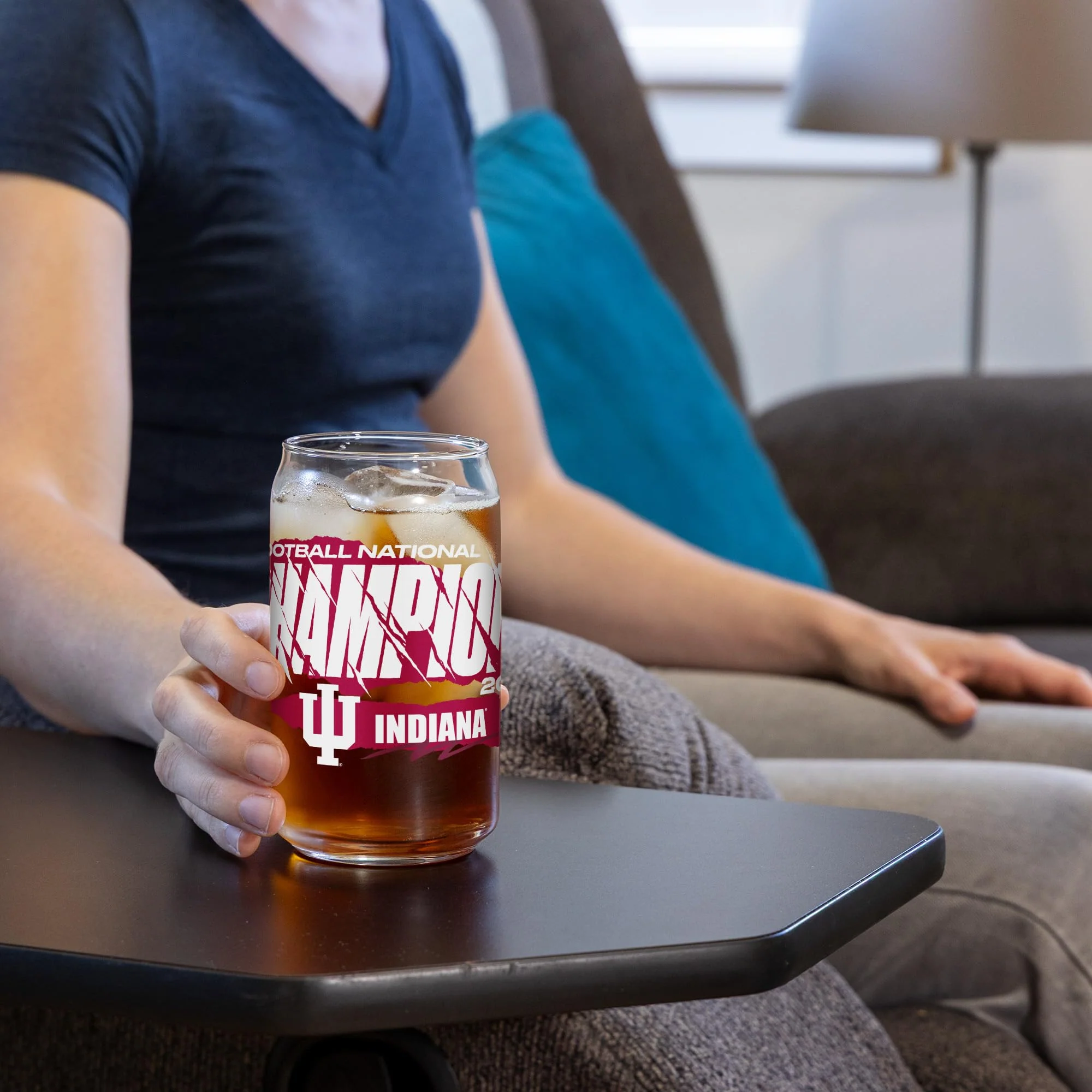 Rico Industries NCAA Indiana Hoosiers 2026 Football National Champions 16-oz Can Shaped Glass - Image 2