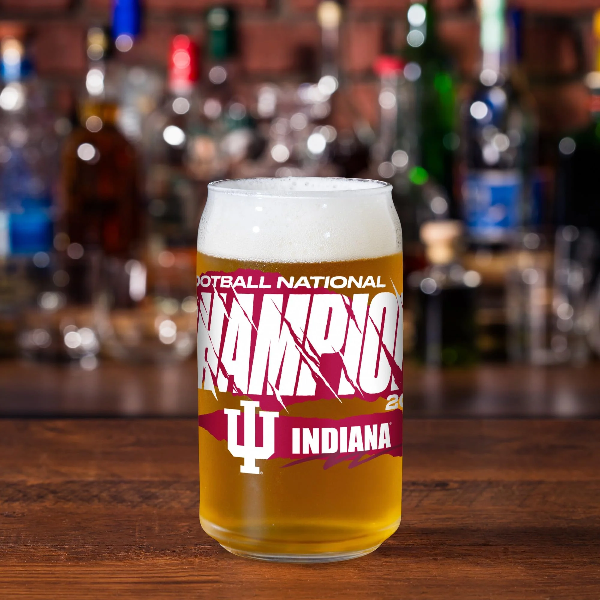Rico Industries NCAA Indiana Hoosiers 2026 Football National Champions 16-oz Can Shaped Glass - Image 7