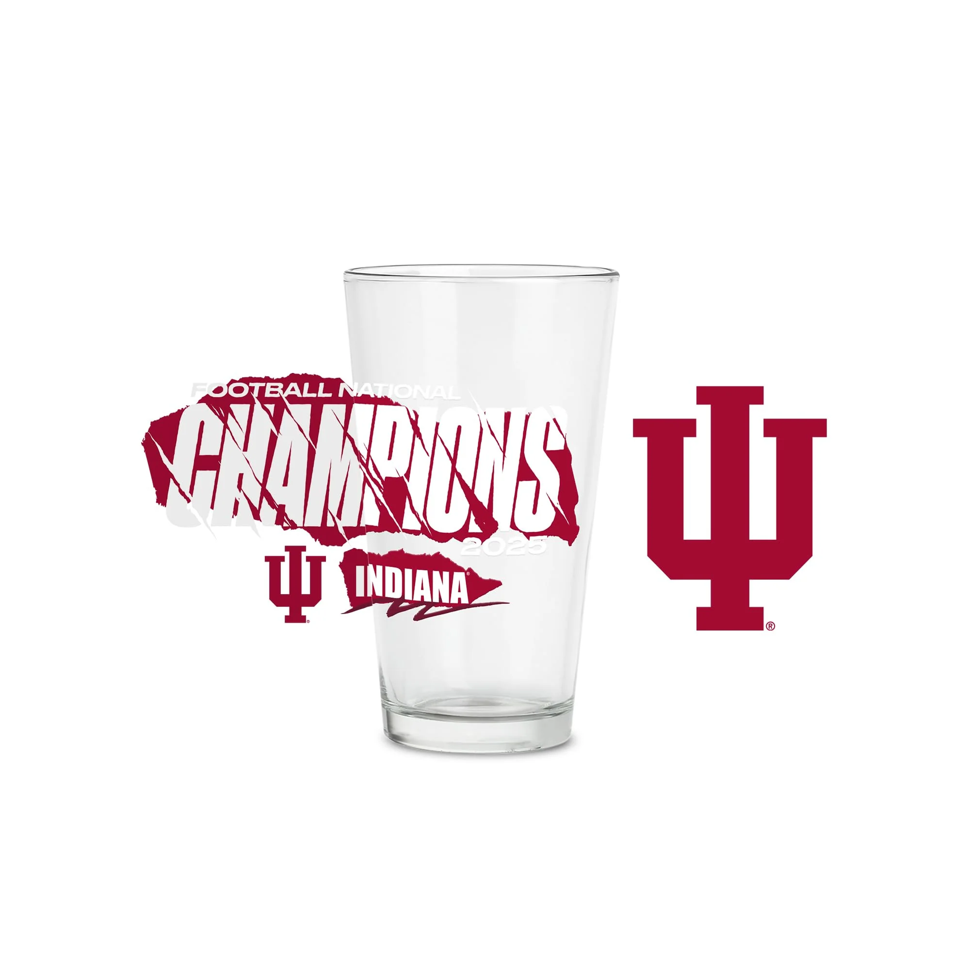 Rico Industries NCAA Indiana Hoosiers 2026 Football National Champions 16 oz Pint Glasses with Digitally Printed Logo, Classic Drinking Glass - Great for Every Day Use - Image 4