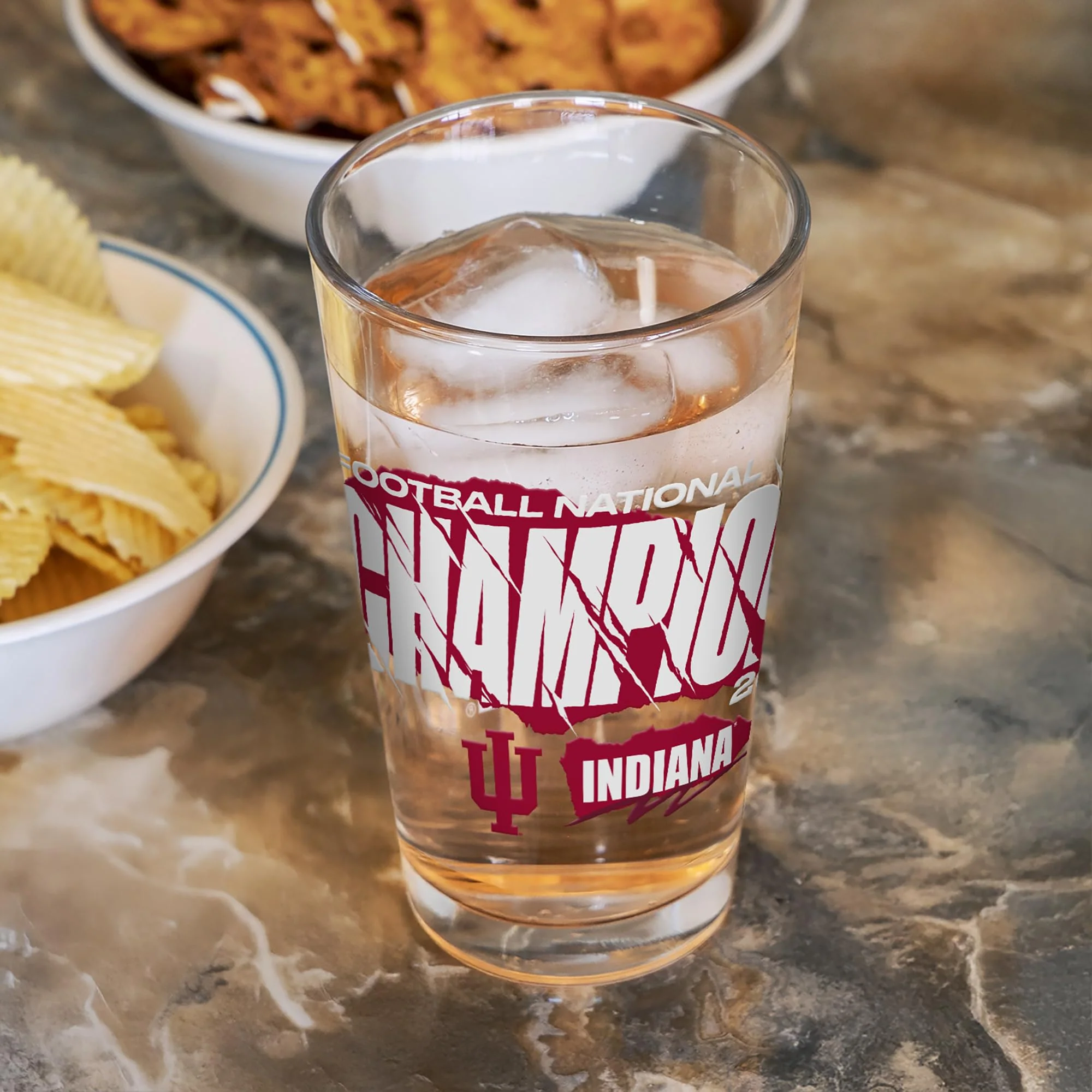 Rico Industries NCAA Indiana Hoosiers 2026 Football National Champions 16 oz Pint Glasses with Digitally Printed Logo, Classic Drinking Glass - Great for Every Day Use - Image 6