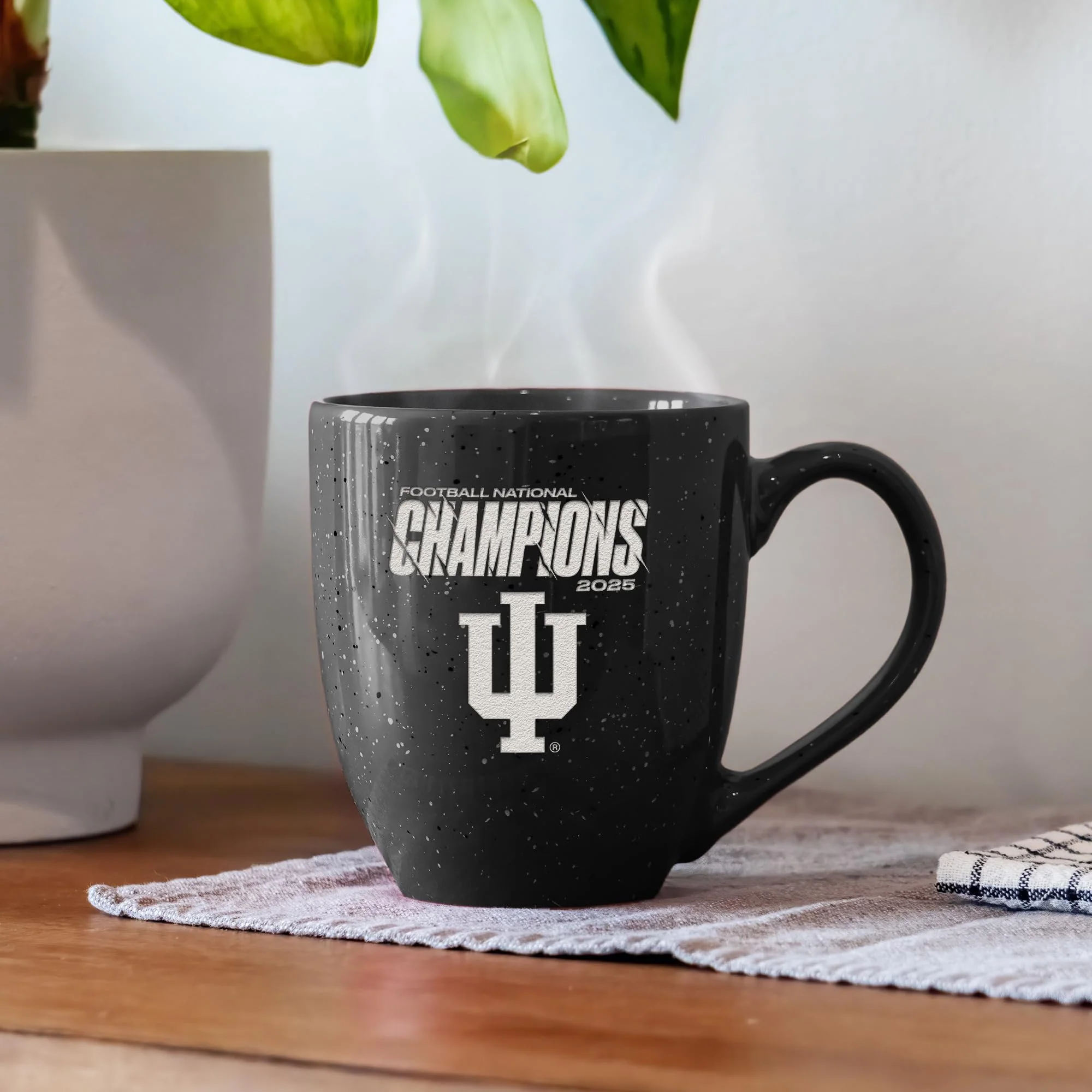 Rico Industries NCAA Indiana Hoosiers 2026 Football National Champions 16 oz Team Color Laser Engraved Speckled Ceramic Coffee Mug - Image 3