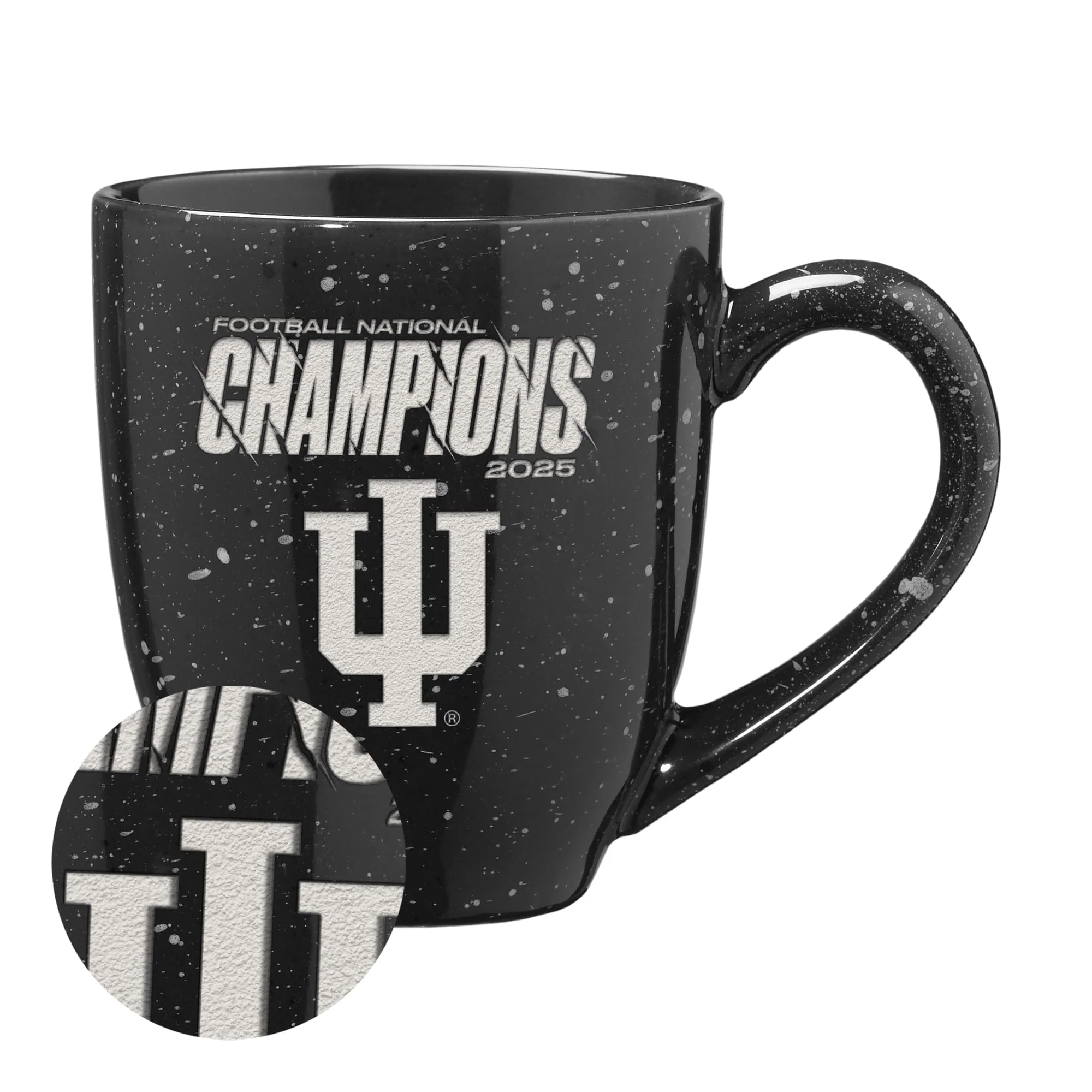 Rico Industries NCAA Indiana Hoosiers 2026 Football National Champions 16 oz Team Color Laser Engraved Speckled Ceramic Coffee Mug - Image 5