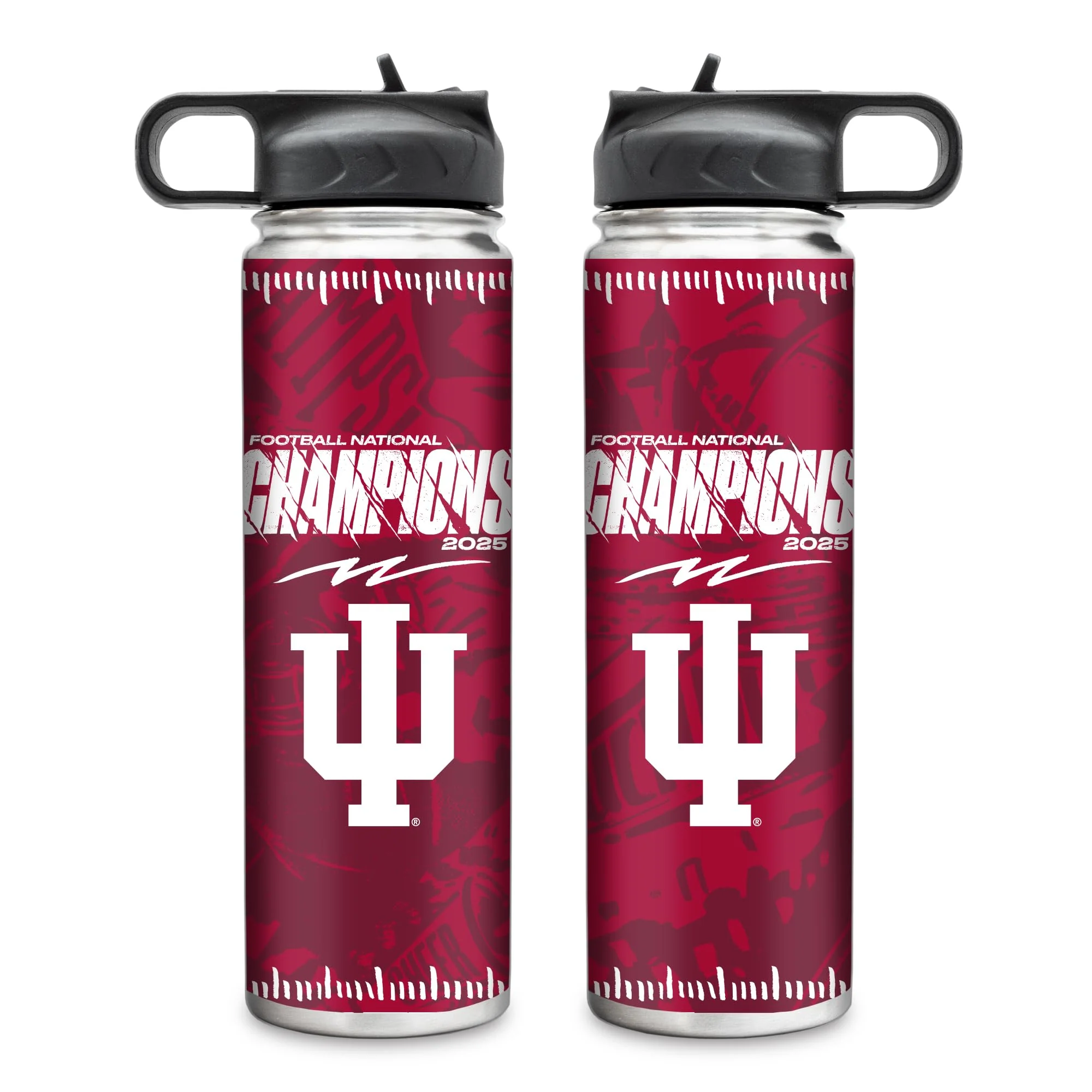 Rico Industries NCAA Indiana Hoosiers 2026 Football National Champions 22oz Stainless Steel Tumbler with Lid - Great For Coffee, Tea, Water or Cocktails