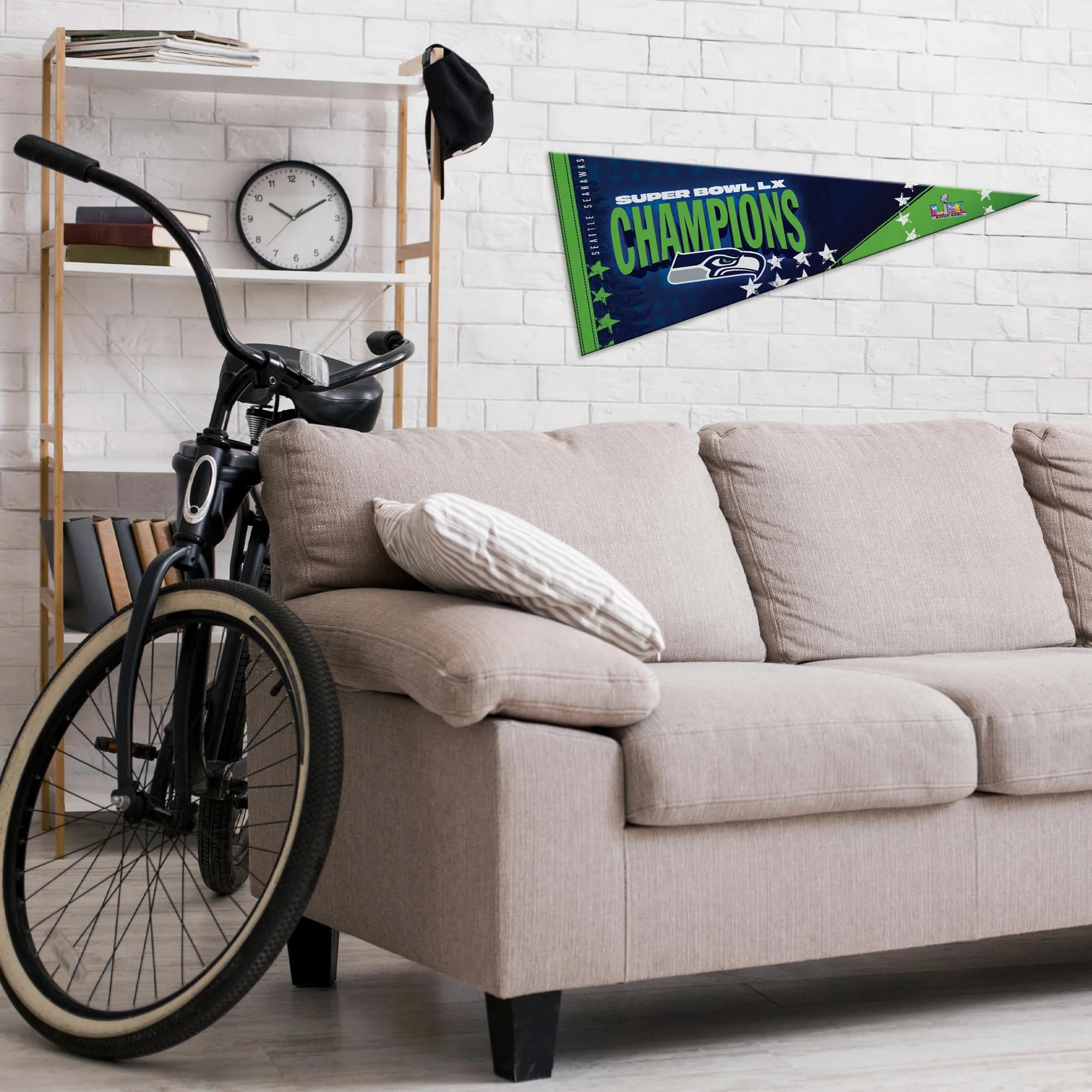 Rico Industries NFL Football Seattle Seahawks 2026 Super Bowl LX Champions 12" x 30" Felt Wall Décor Pennant - Great for Home/Bed Room/Man Cave Décor - Image 5