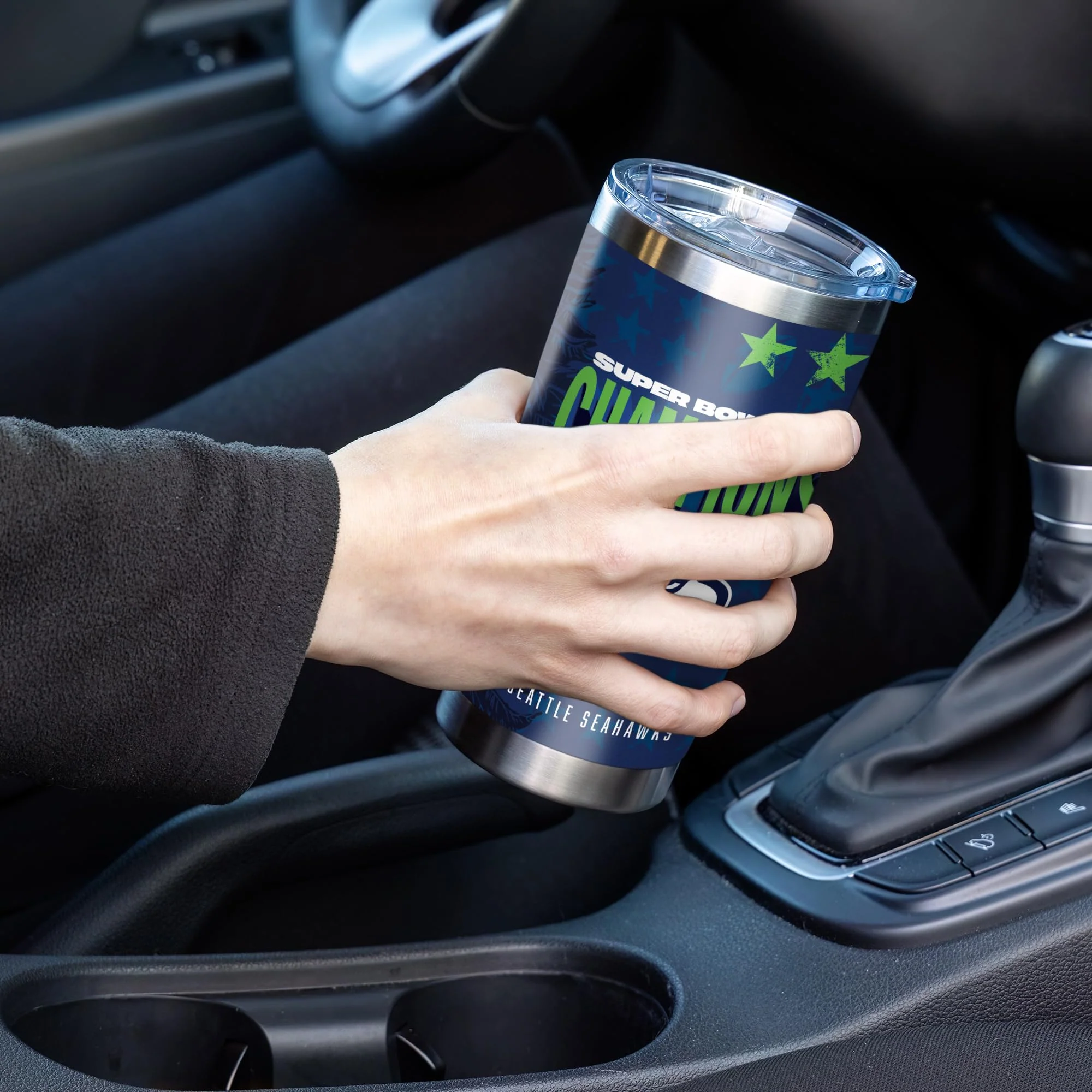 Rico Industries NFL Football Seattle Seahawks 2026 Super Bowl LX Champions 20oz Stainless Steel Tumbler with Lid - Great For Coffee, Tea, Water or Cocktails - Image 3