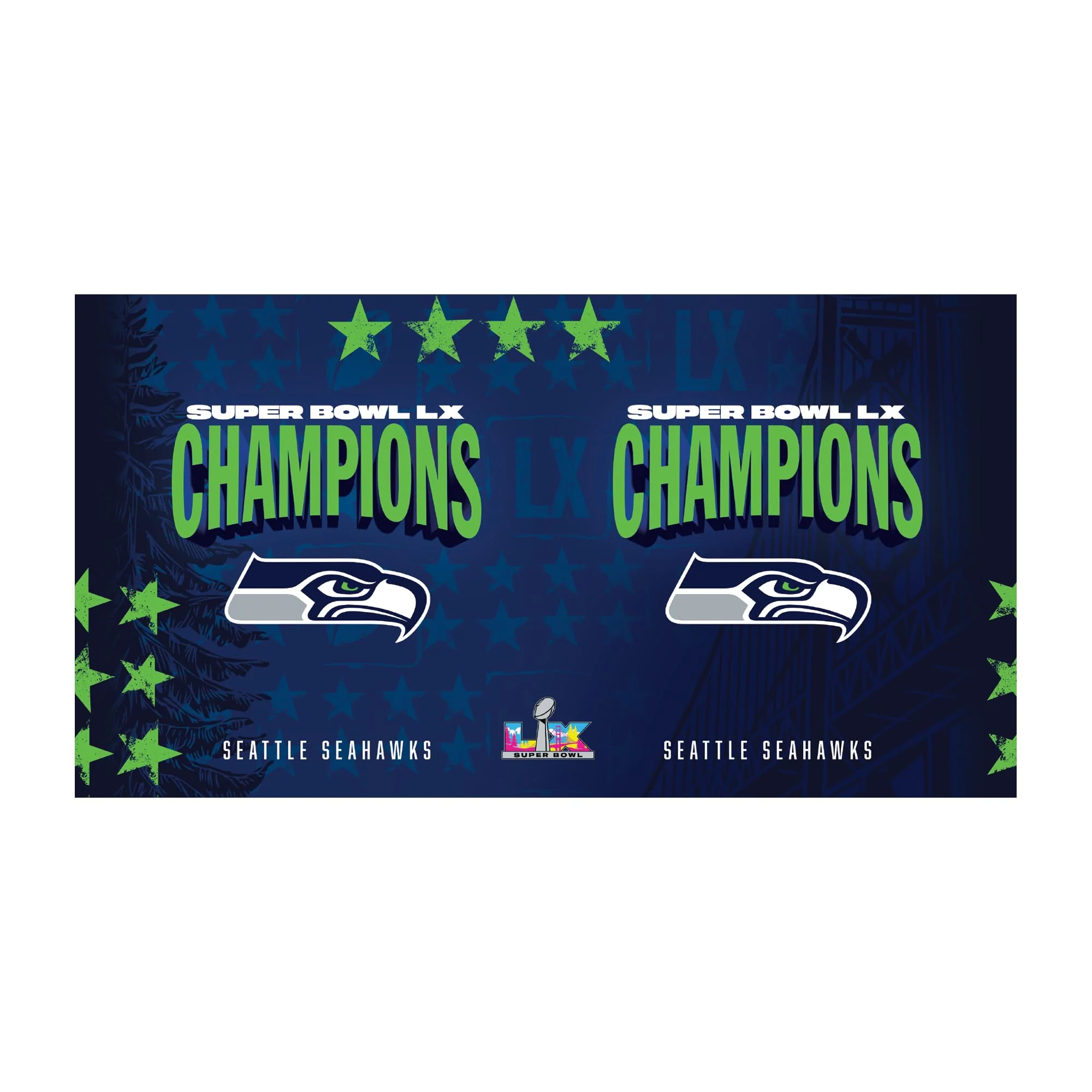 Rico Industries NFL Football Seattle Seahawks 2026 Super Bowl LX Champions 20oz Stainless Steel Tumbler with Lid - Great For Coffee, Tea, Water or Cocktails - Image 4
