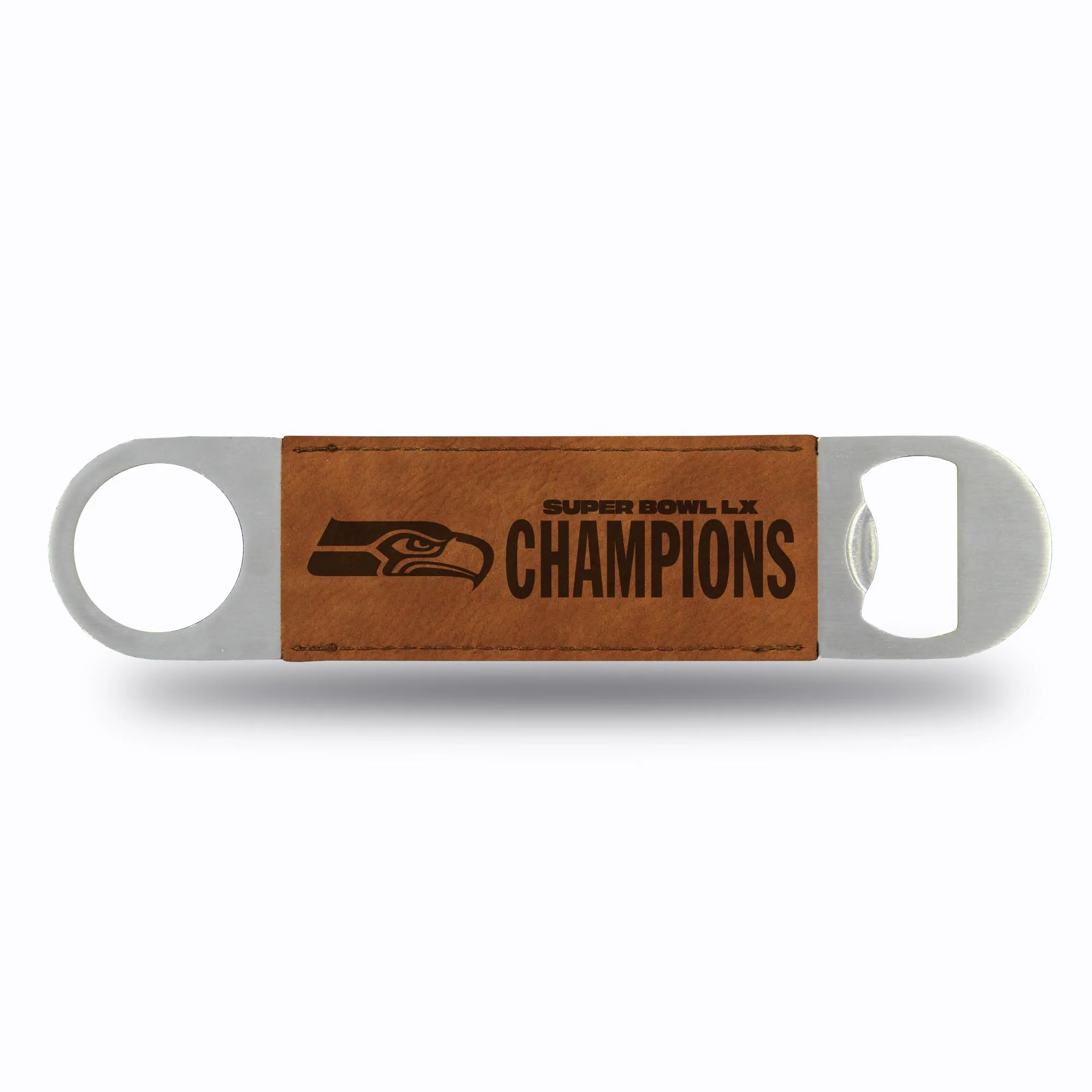 Rico Industries NFL Football Seattle Seahawks 2026 Super Bowl LX Champions Faux Leather Laser Engraved Bar Blade - Great Beverage Accessory for Game Day