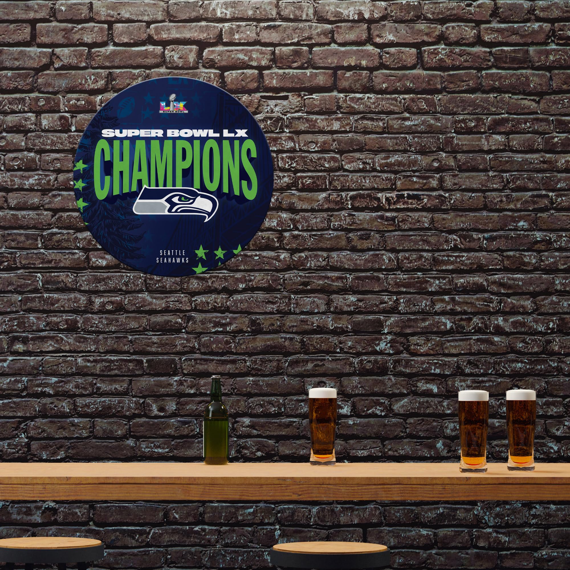 Rico Industries NFL Football Seattle Seahawks 2026 Super Bowl LX Champions Shape Cut Pennant - Home and Living Room Décor - Soft Felt EZ to Hang - Image 2