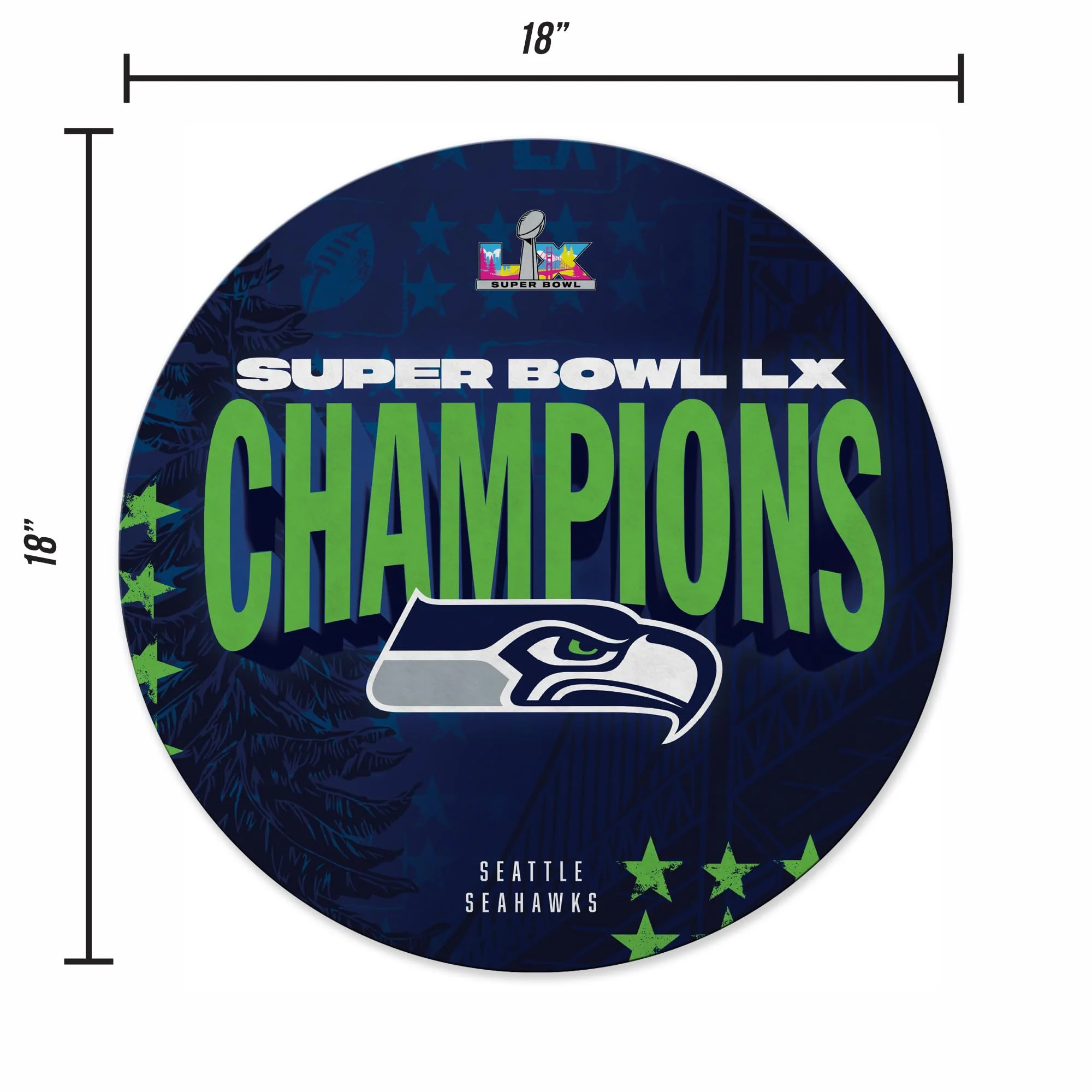 Rico Industries NFL Football Seattle Seahawks 2026 Super Bowl LX Champions Shape Cut Pennant - Home and Living Room Décor - Soft Felt EZ to Hang - Image 5