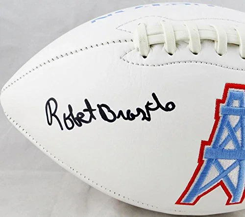 Robert Brazile Autographed Houston Oilers Logo Football w/HOF-Beckett Auth - Image 2
