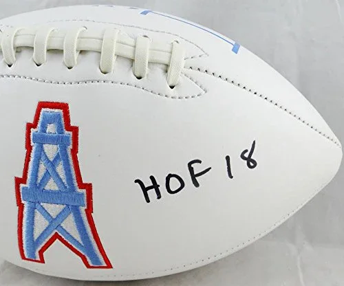 Robert Brazile Autographed Houston Oilers Logo Football w/HOF-Beckett Auth - Image 3