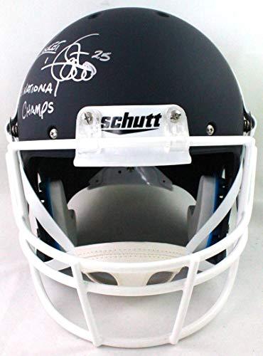 Rocket Ismail Autographed Notre Dame Blue Alternate FS Helmet white mask- Beckett W Silver - Image 4