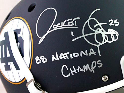 Rocket Ismail Autographed Notre Dame Blue Alternate FS Helmet white mask- Beckett W Silver - Image 5