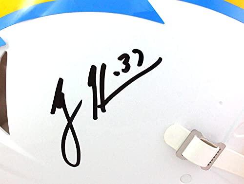 Rodney Harrison Autographed Chargers Authentic FS Speed Helmet- Beckett W Black - Image 5