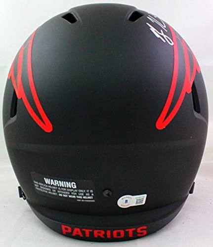 Rodney Harrison Autographed NE Patriots Eclipse F/S Helmet- Beckett W Silver - Image 3