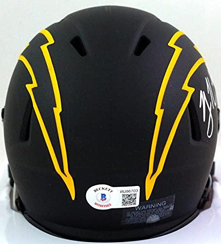 Rodney Harrison Autographed SD Chargers Eclipse Mini Helmet- Beckett W Silver - Image 2