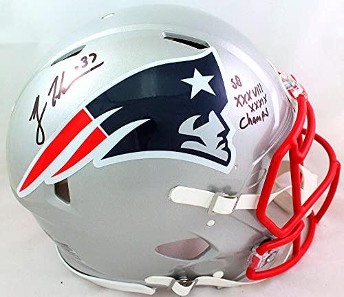Rodney Harrison Signed Patriots Authentic FS Speed Helmet w 2 Insc-Beckett WBlk