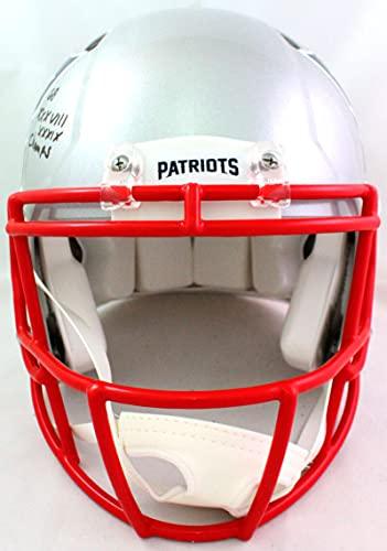 Rodney Harrison Signed Patriots Authentic FS Speed Helmet w 2 Insc-Beckett WBlk - Image 4