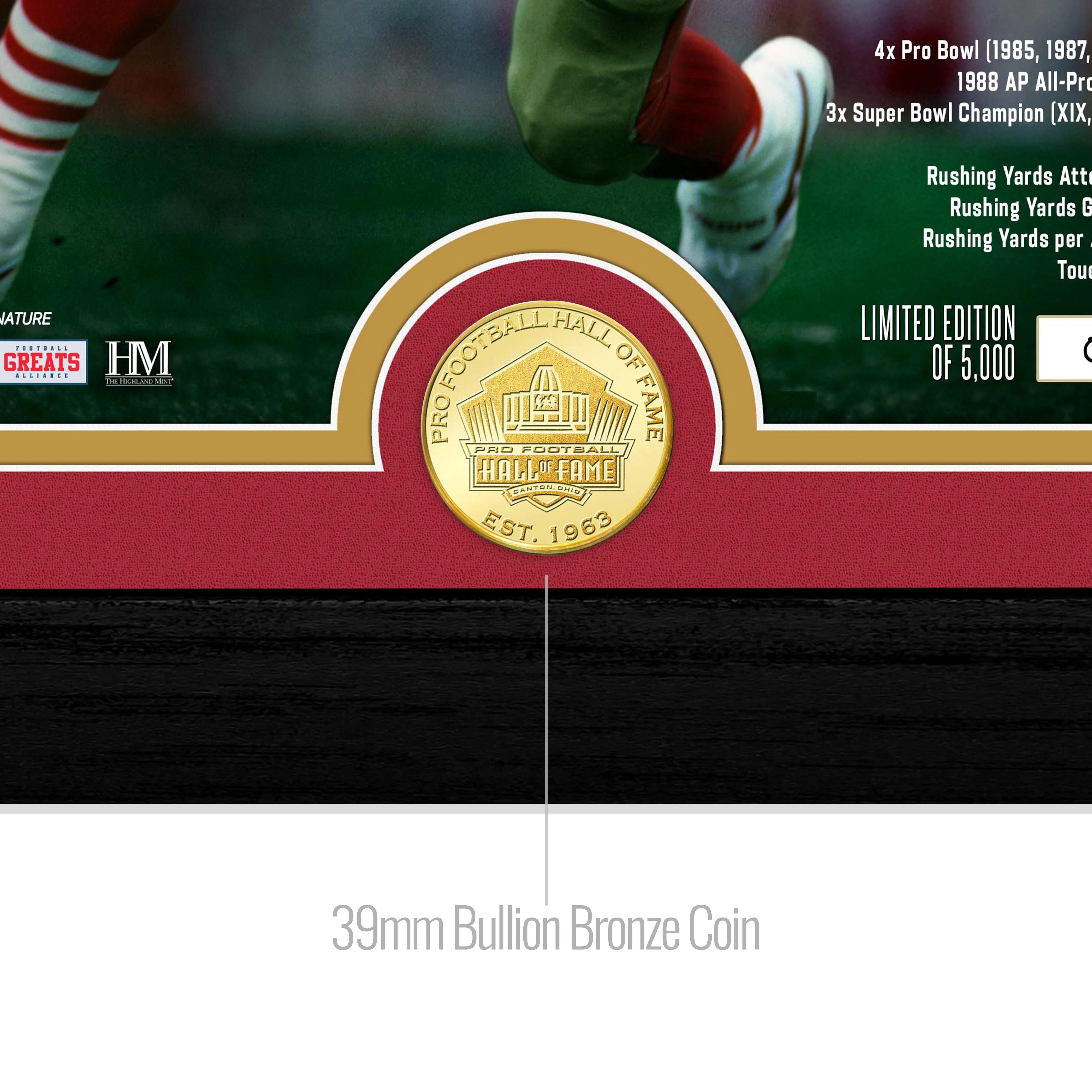 Roger Craig 2026 NFL Hall of Fame Induction Bronze Coin Photo Mint - Image 2