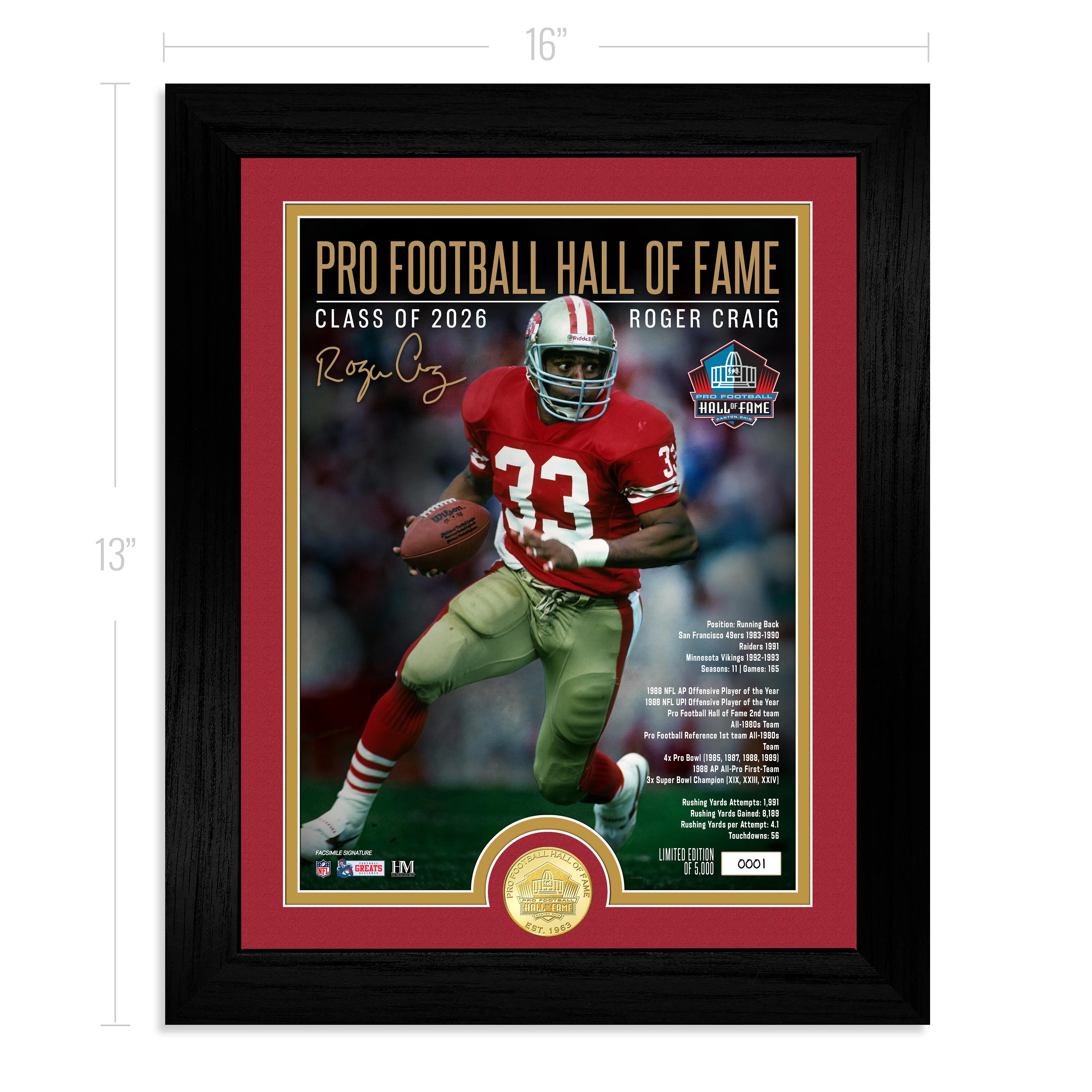 Roger Craig 2026 NFL Hall of Fame Induction Bronze Coin Photo Mint - Image 4