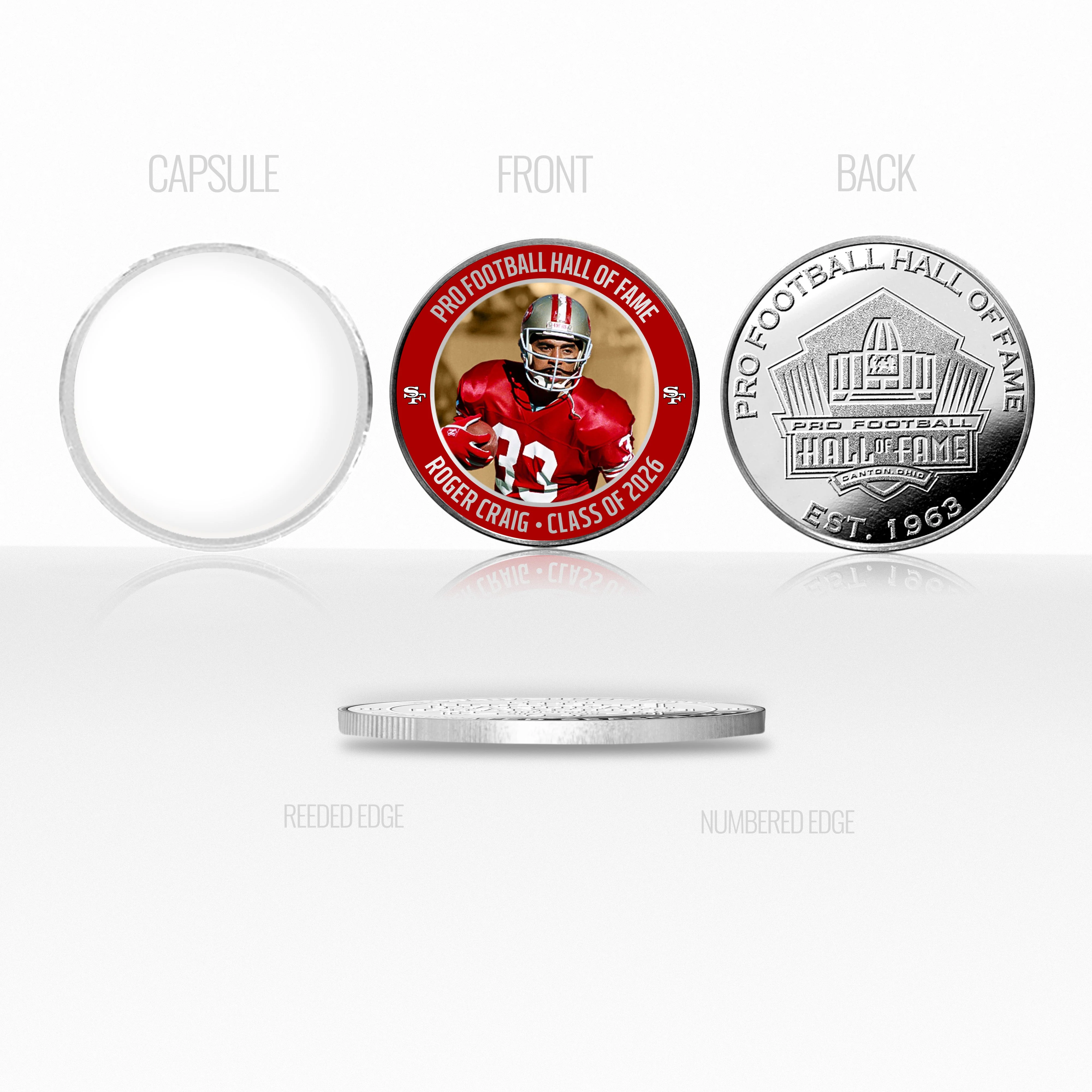 Roger Craig 2026 NFL Hall of Fame Induction Silver Plated Coin - Image 3