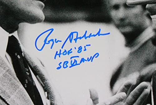 Roger Staubach Autographed Cowboys 16x20 B&W Photo w/2 Insc.- Beckett W Hologram Blue - Image 2