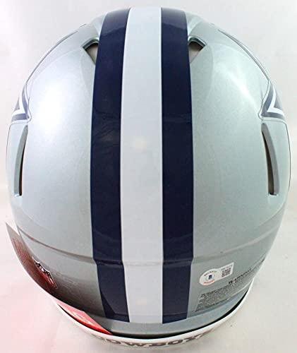 Roger Staubach Autographed Cowboys F/S Speed Authentic Helmet- Beckett W Black - Image 3