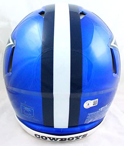 Roger Staubach Autographed Dallas Cowboys F/S Flash Speed Authentic Helmet-Beckett W Hologram White - Image 3