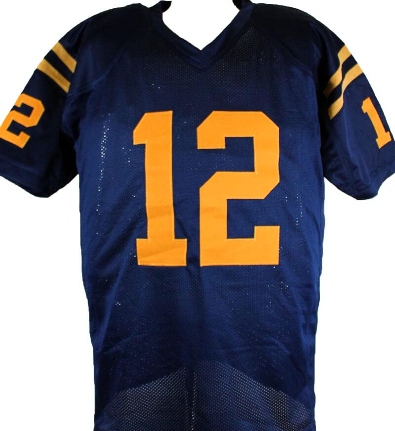 Roger Staubach Signed Blue College Style Jersey w/Insc.-Beckett W Hologram Black - Image 4