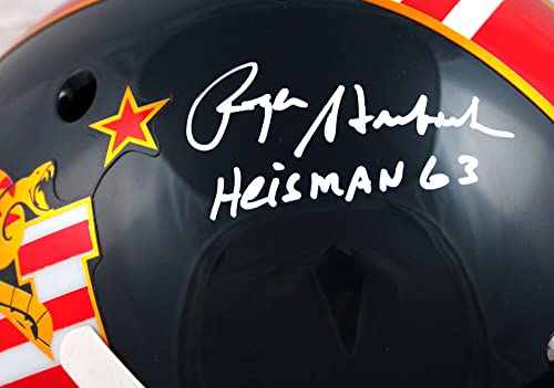 Roger Staubach Signed Navy F/S Schutt DTOM Authentic Helmet w/Heisman-Beckett W Hologram White - Image 7