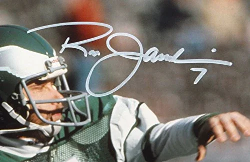 Ron Jaworski Autographed White Eagles 8x10 Up Close Passing Photo- JSA Auth - Image 2