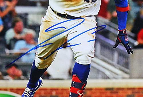 Ronald Acuna Autographed Atlanta Braves Celebration 16x20 Photo- Beckett W Blue - Image 2