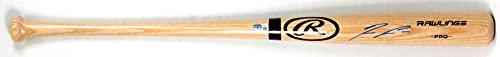 Ronald Acuna Autographed Pro Baseball blonde Bat - Beckett W Blue - Image 2