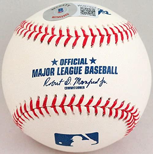 Ronald Acuna Autographed Rawlings OML Baseball w/ 2018 NL ROY - Beckett W Blue - Image 2