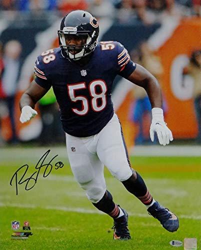 Roquan Smith Autographed Chicago Bears 16x20 PF Photo Running Left - Beckett Auth Black - Image 2